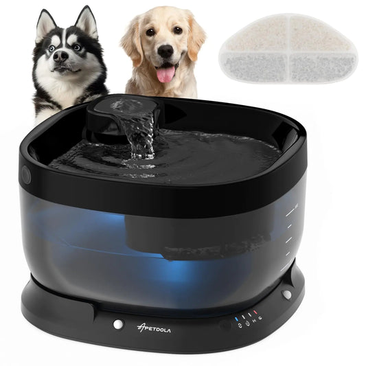 APD APETDOLA Wireless Dog Water Fountain Battery Operated Dog Water Dispenser with Motion Sensor 7L/237 fl oz Cordless Pet Fountain Water Bowl for Small to Large Dogs Cats Multi-Pets 3 Work Modes