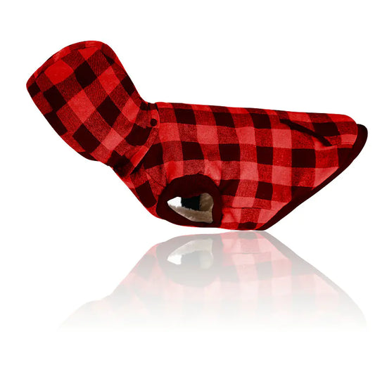 Hooded Plaid Pet Clothes with Removable Hat