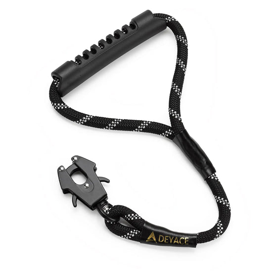DEYACE Short Dog Leash Heavy Duty Frog Clip Traffic Leash for Dogs 1.25FT Training Leash with Comfortable Handle