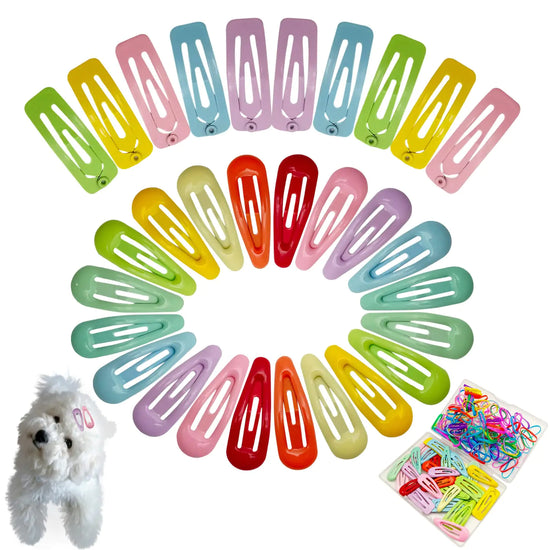 BENSEAO Dog Hair Clips Pet Hairpin Hair Accessories for Dog Cat Puppy Girl 30 Piece Hair Clips 100 Rubber Bands Pet Accessories Storage Box