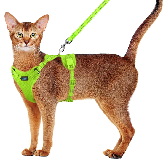 Supet Cat Harness and Leash Set for Small to Large Cats Adjustable Cat Vest Harness with Reflective Trim Universal Cat Leash and Harness for Cats/Puppies
